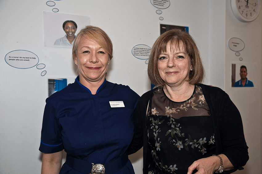 Ashford and St Peter’s Hospitals Chief Executive Suzanne Rankin with Chief Nursing Officer of NHS England, Jane Cummings