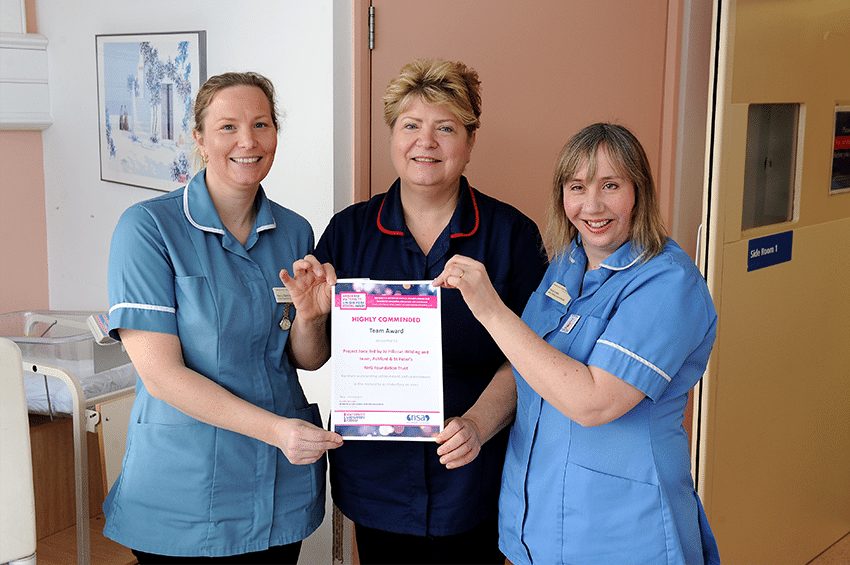 Infant Feeding Team Midwives, Kerry Stedman, Jo Wilding-Hillcoat and Fiona Lewis.