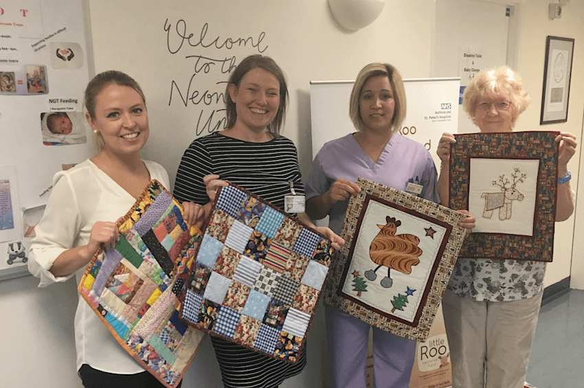Thameside Quilters generous donations to the Neonatal Intensive Care Unit