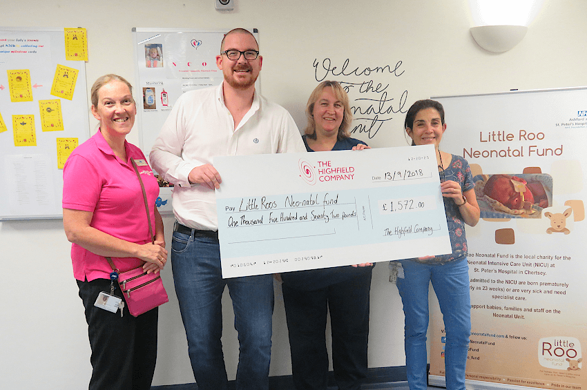 Sue White, (Neonatal Community Sister), Maria Beal, (Clinical Practice Educator/Sister) Matthew Rickett and Debbie Smith (Sister).